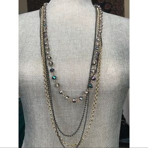 Blue Opalescent Layering Necklace